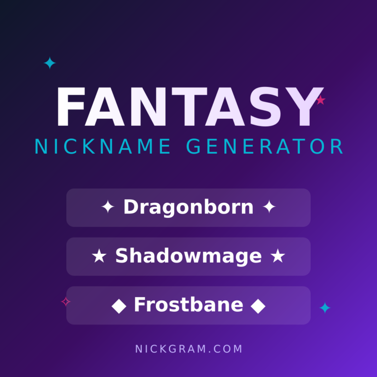 Fantasy Nickname Generator