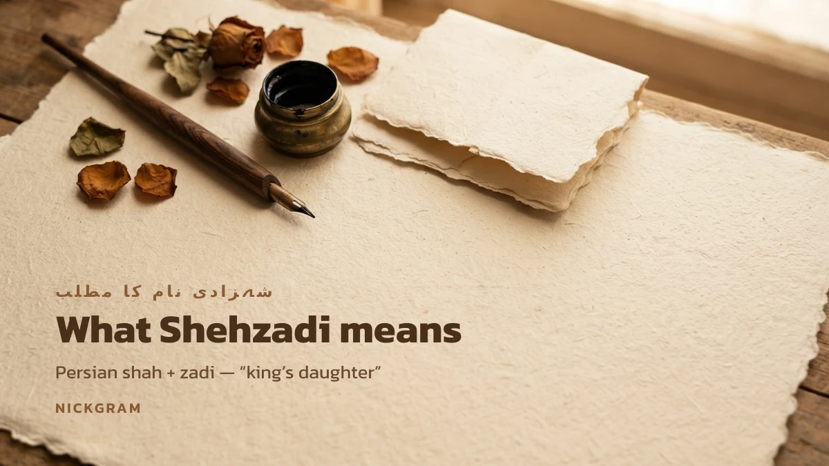 Shehzadi name meaning — شہزادی نام کا مطلب, Persian shah plus zadi meaning king's daughter