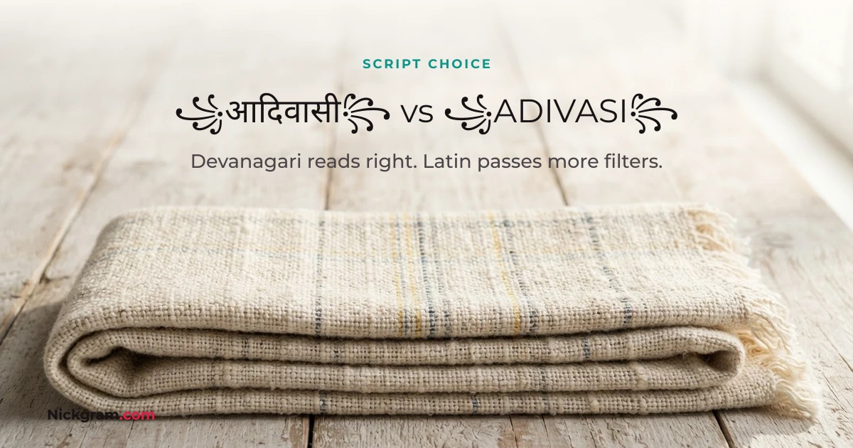 Devanagari and Latin versions of a community stylish name compared