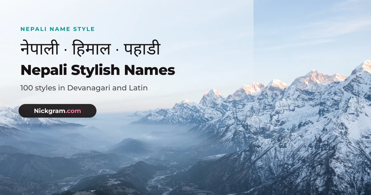 Nepali Stylish Names 2026 — 185 Copy | Nickgram
