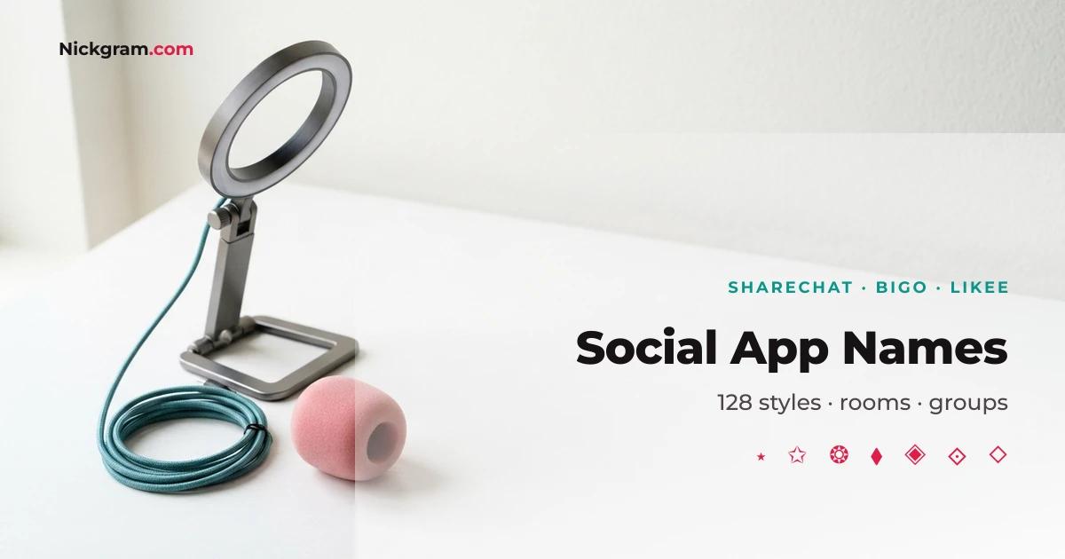 Social App Names 2026 — 144 Copy Styles | Nickgram