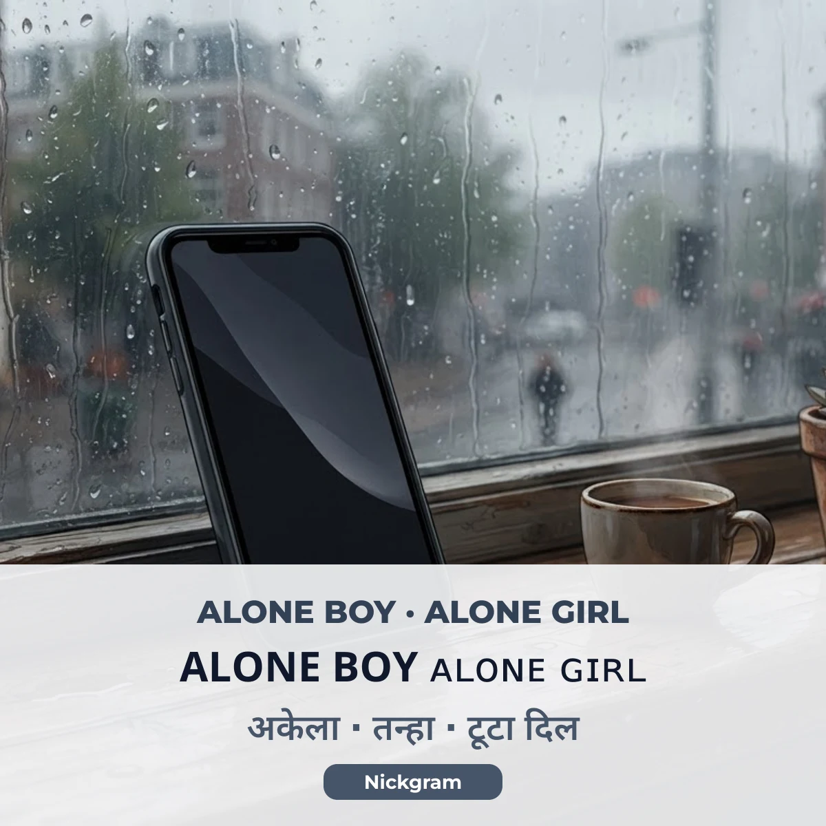 Alone boy and alone girl stylish name with Hindi अकेला and तन्हा