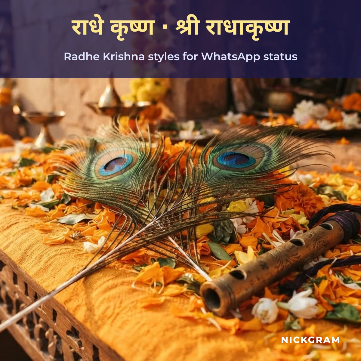 Radhe Krishna stylish text for WhatsApp status