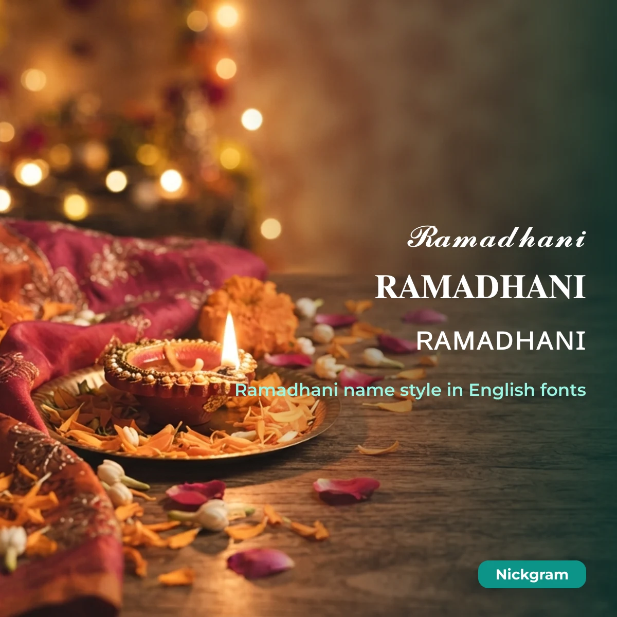 Ramadhani name style in English fonts